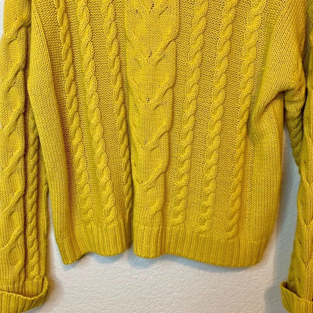 Zara Knitwear Girls Cable Knit Sweater Mustard Yellow Size 13-14 Years